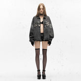 Вышитая джинсовая куртка для мотоцикла